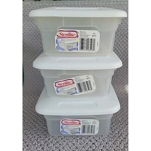 Vintage Sterilite White Shoe Box 1852 Storage Box Lot Of 3 With Lids 4.5 Qt